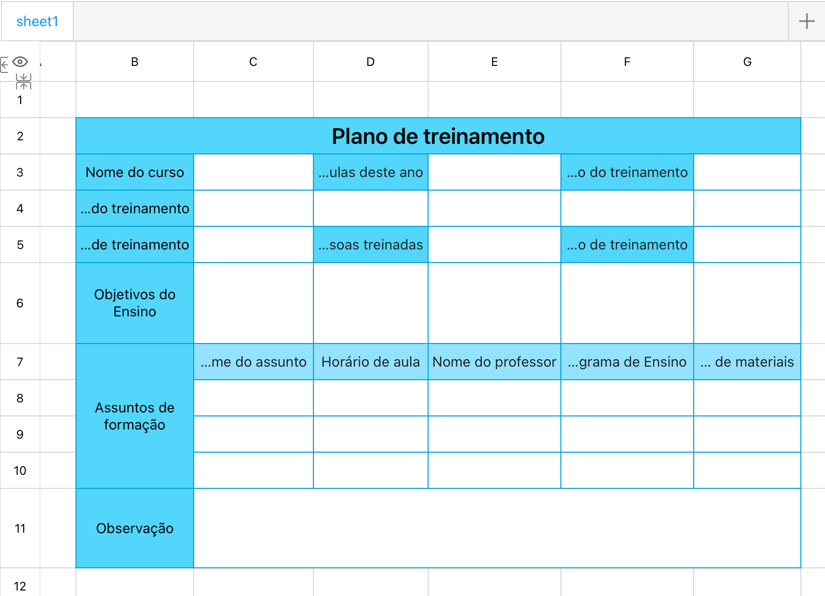 Plano de treinamento